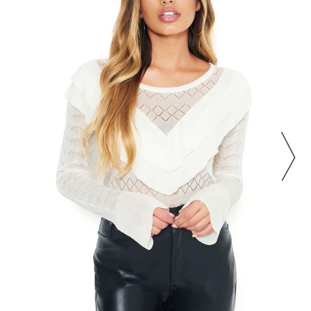 Bebe Ruffle Detail Sweater - Picture 2 of 4